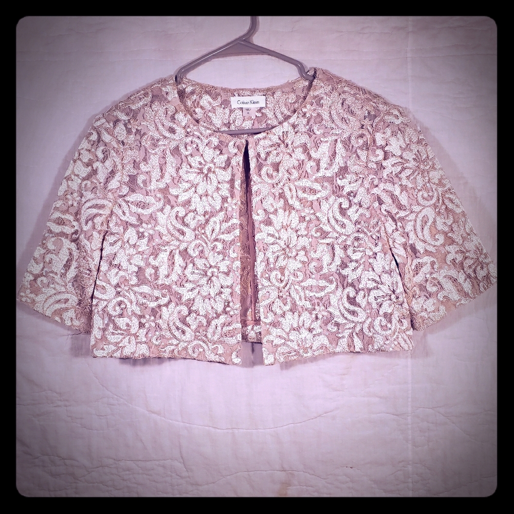 Calvin Klein sequined cropped coverlet jacket